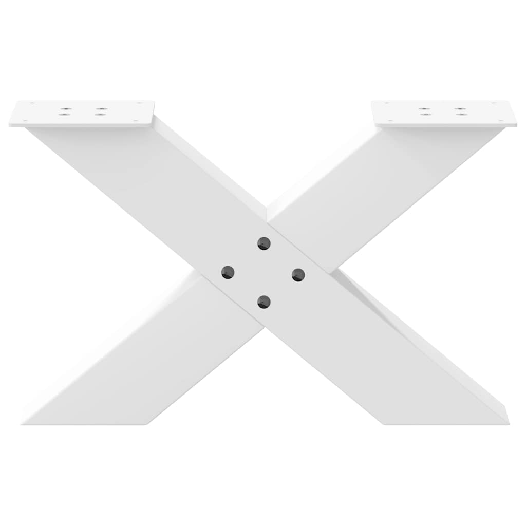 Pieds de table basse en forme de X, 2 pièces, blanc, 60 x (30-31) cm, acier - XIOS
