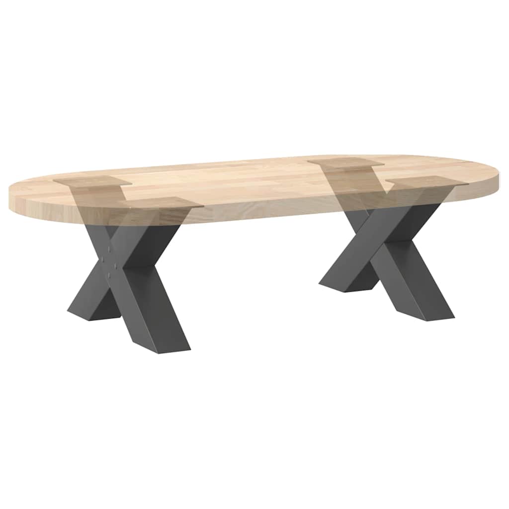 Pieds de table basse en forme de X 2 pièces Anthracite 60 x (30-31) cm Acier - XIOS