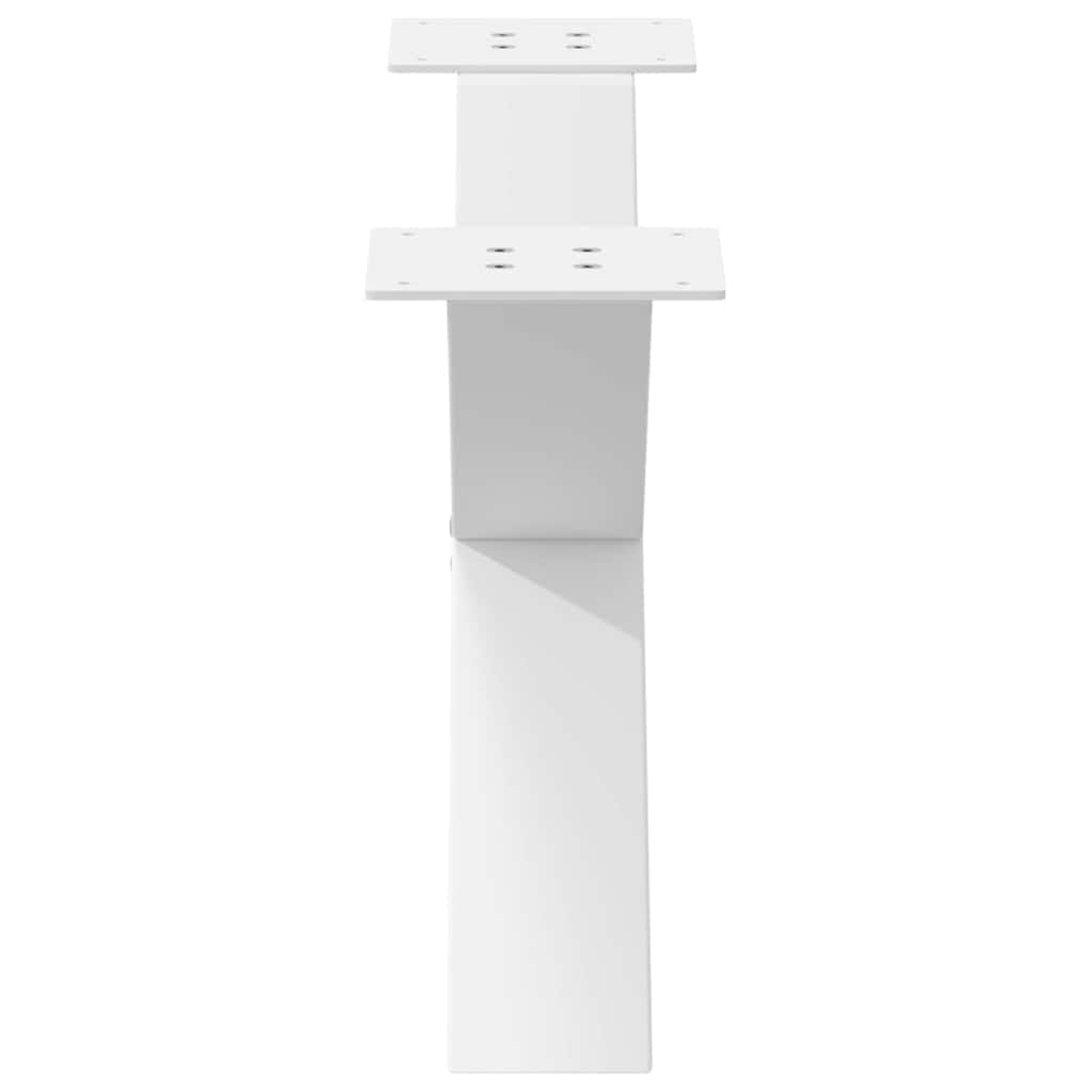 Pieds de table basse en forme de X, 2 pièces, blanc, 70 x (30-31) cm, acier - XIOS