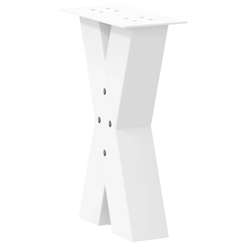 Pieds de table basse en forme de X, 2 pièces, blanc, 28 x (42-43) cm, acier - XIOS