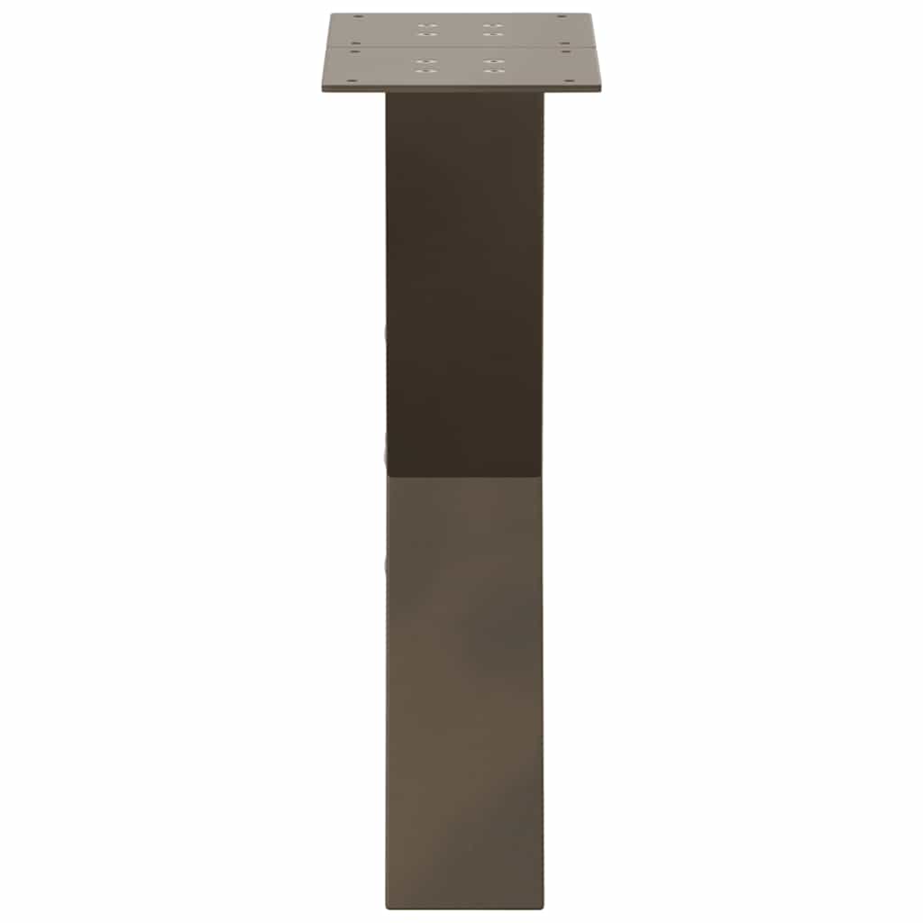 Pieds de table basse en forme de X, 2 pièces, acier naturel, 28 x (42-43) cm - XIOS
