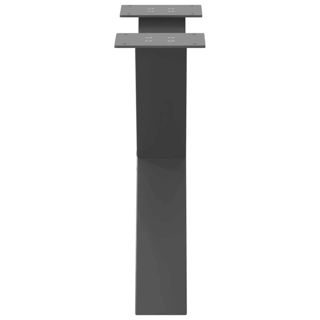Pieds de table basse en forme de X, 2 pièces, anthracite, 50 x (42-43) cm, acier - XIOS