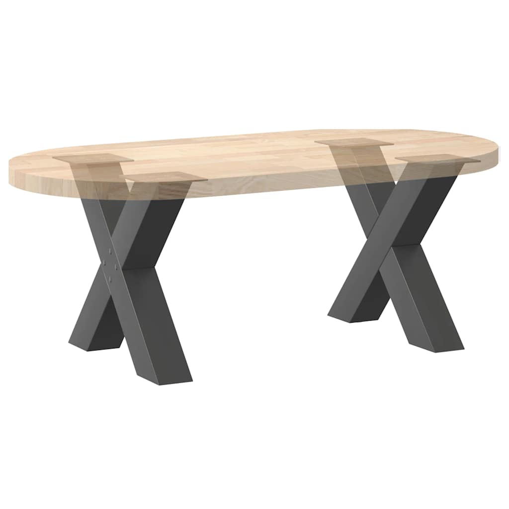 Pieds de table basse en forme de X, 2 pièces, anthracite, 50 x (42-43) cm, acier - XIOS