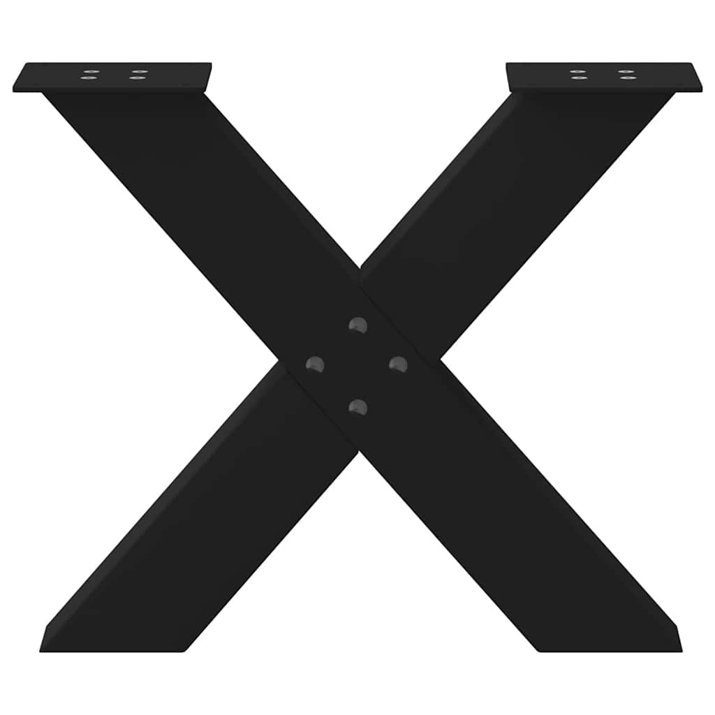 Pieds de table basse en forme de X, 2 pièces, noir, 60 x (42-43) cm, acier - XIOS
