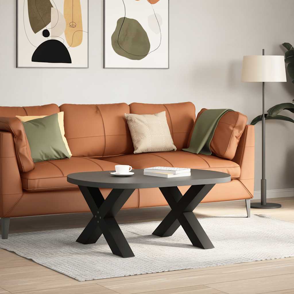Pieds de table basse en forme de X, 2 pièces, noir, 70 x (42-43) cm, acier - XIOS