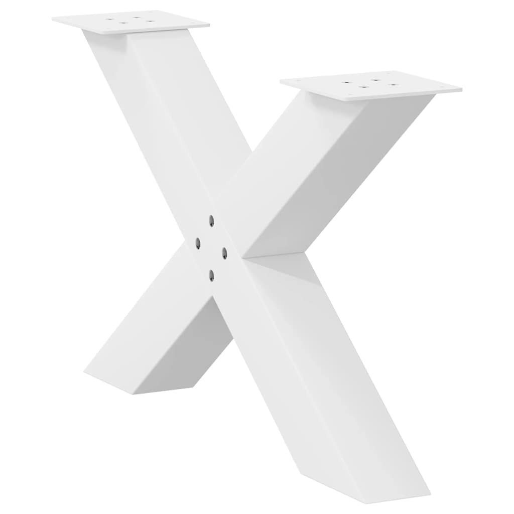 Pieds de table basse en forme de X, 2 pièces, blanc, 70 x (42-43) cm, acier - XIOS