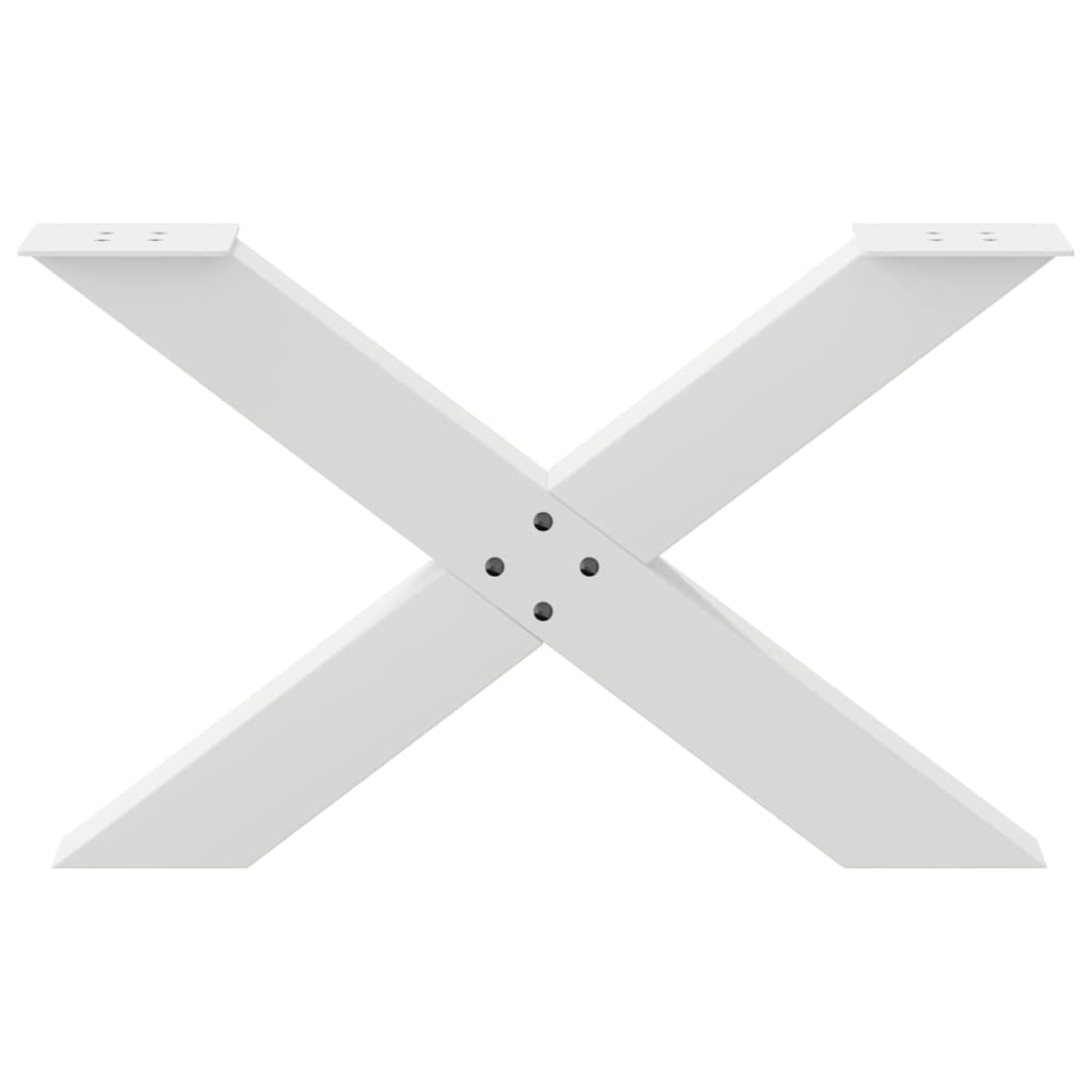 Pieds de table basse en forme de X, 2 pièces, blanc, 70 x (42-43) cm, acier - XIOS