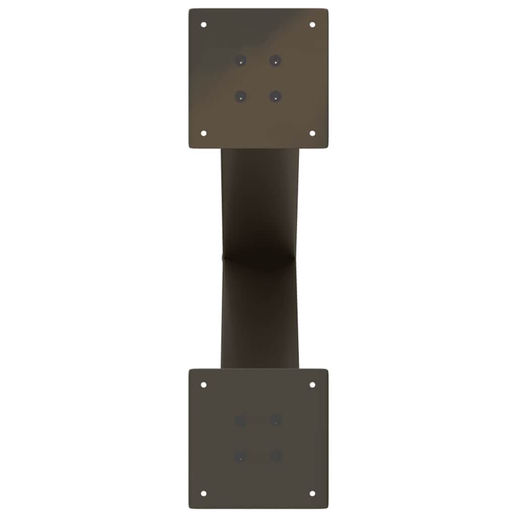 Pieds de table à manger en forme de X, 2 pièces, acier naturel, 50 x (72-73) cm - XIOS