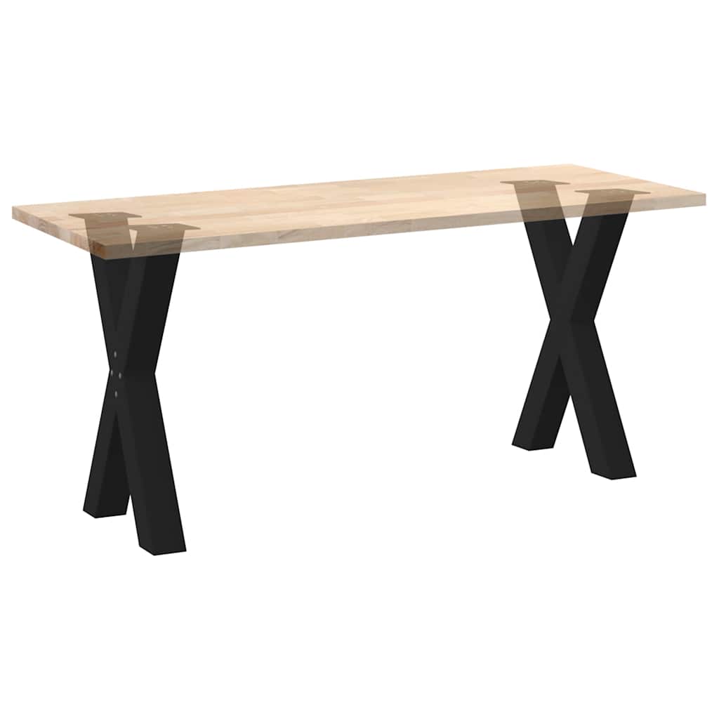 Pieds de table à manger en forme de X, 2 pièces, noir, 60 x (72-73) cm, acier - XIOS