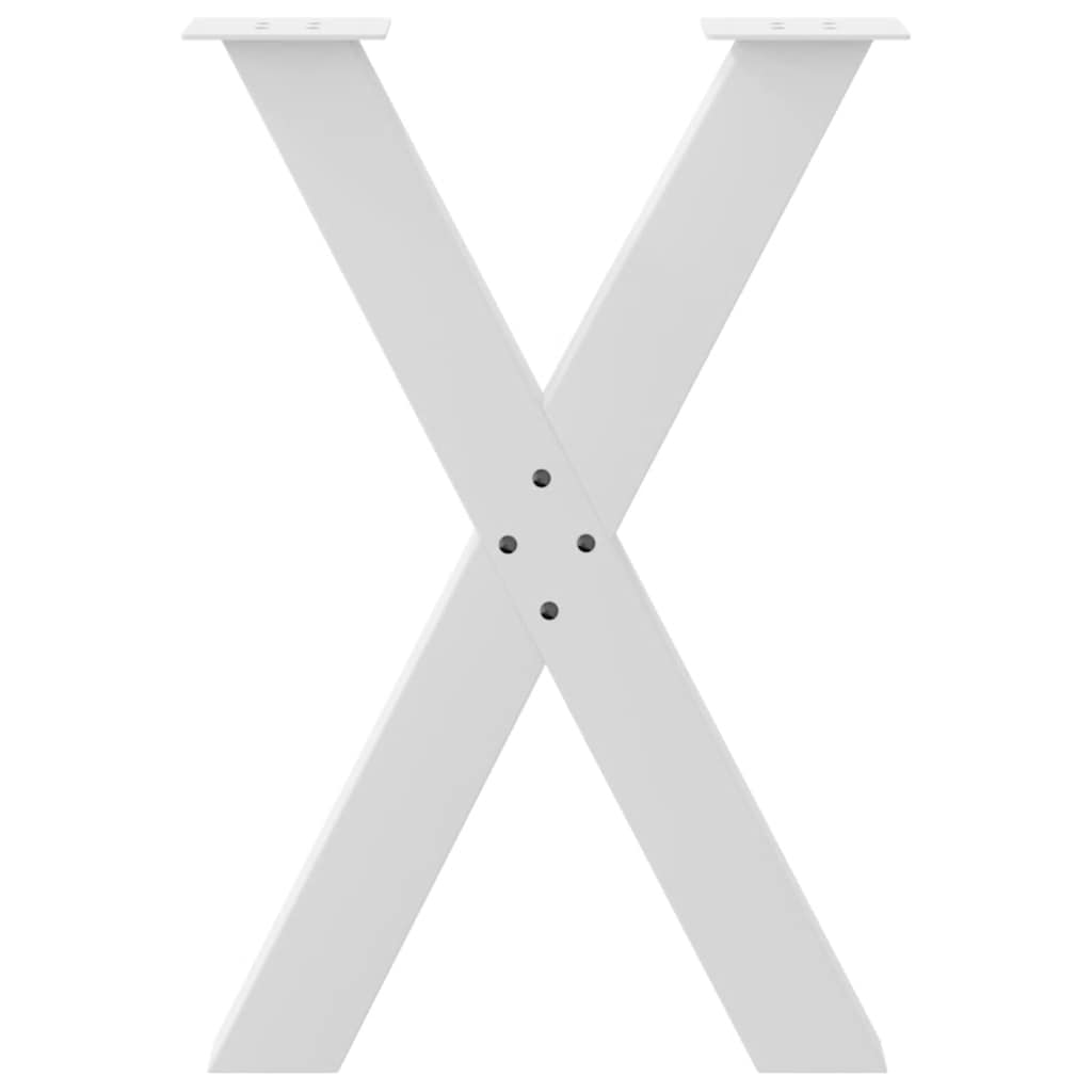 Pieds de table à manger en forme de X, 2 pièces, blanc, 60 x (72-73) cm, acier - XIOS