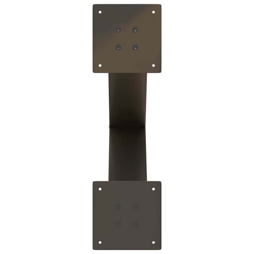 Pieds de table à manger en forme de X, 2 pièces, acier naturel, 60 x (72-73) cm - XIOS
