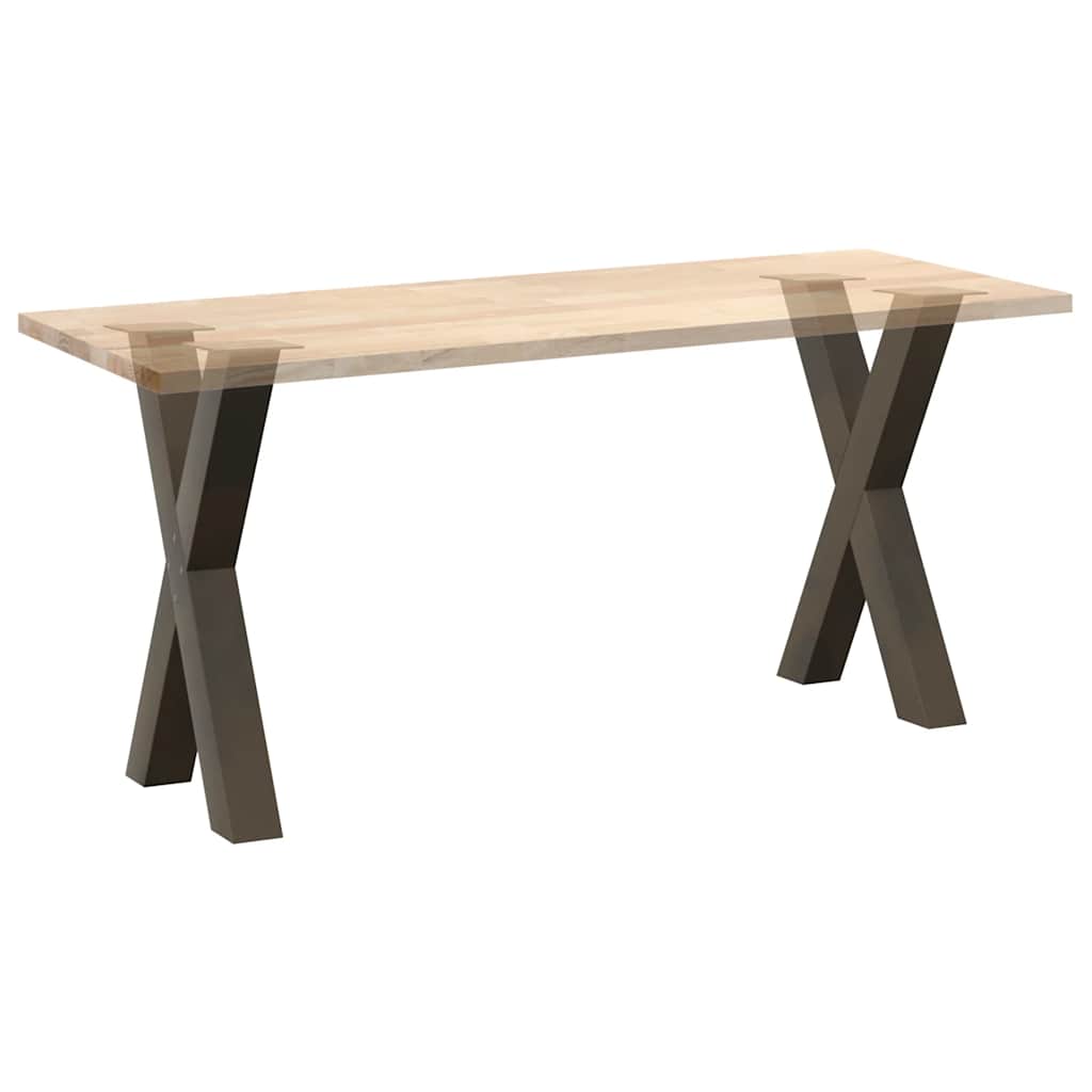 Pieds de table à manger en forme de X, 2 pièces, acier naturel, 60 x (72-73) cm - XIOS