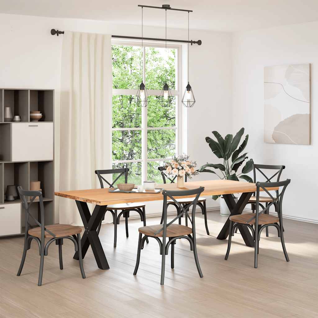 Pieds de table à manger en forme de X, 2 pièces, noir, 70 x (72-73) cm, acier - XIOS