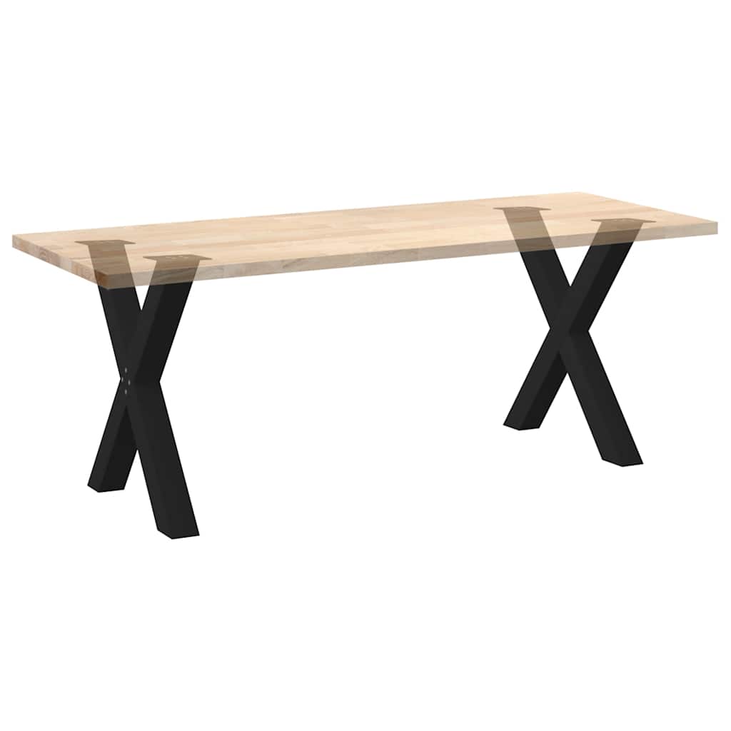 Pieds de table à manger en forme de X, 2 pièces, noir, 80 x (72-73) cm, acier - XIOS