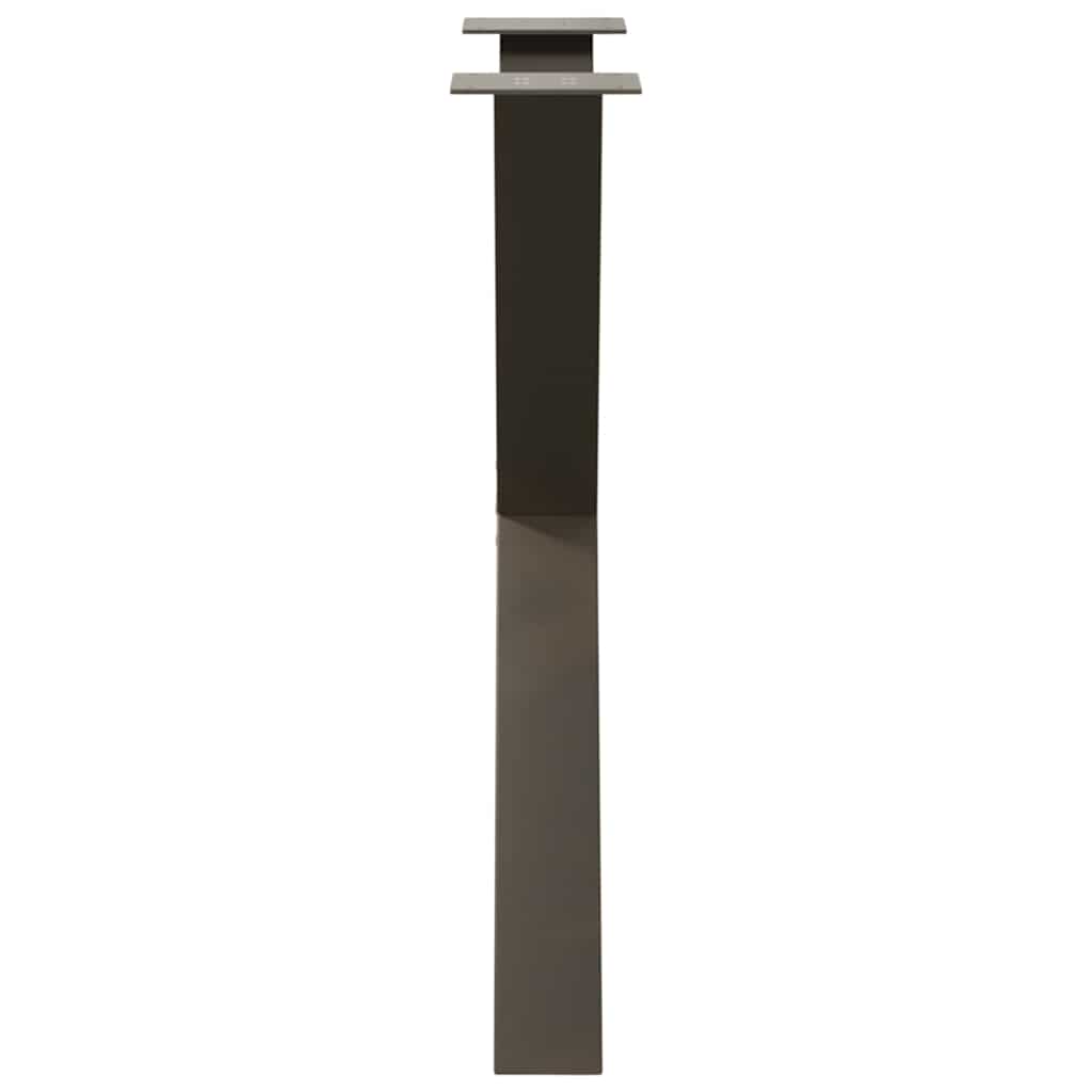 Pieds de table à manger en forme de X, 2 pièces, acier naturel, 80 x (72-73) cm - XIOS
