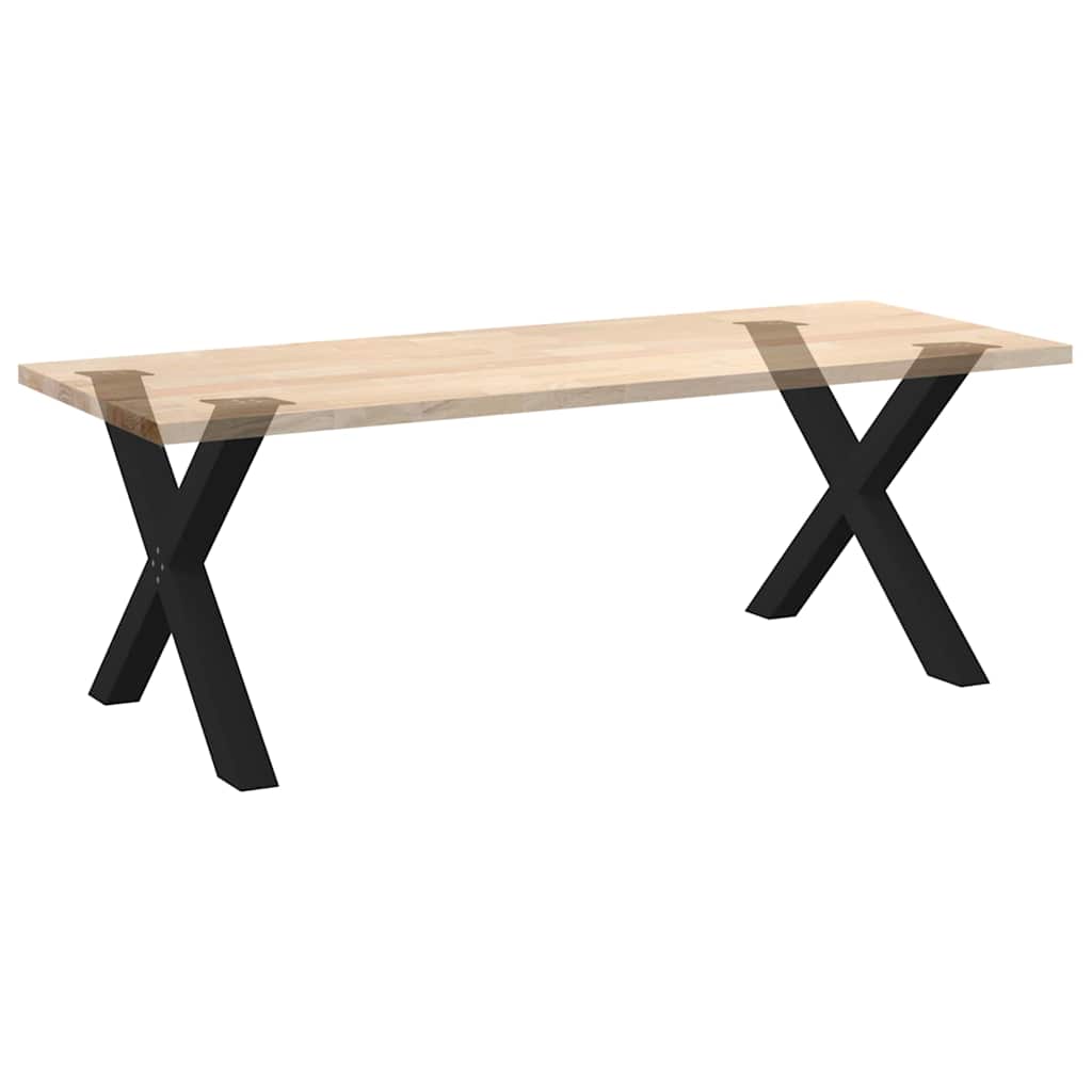 Pieds de table à manger en forme de X, 2 pièces, noir, 90 x (72-73) cm, acier - XIOS