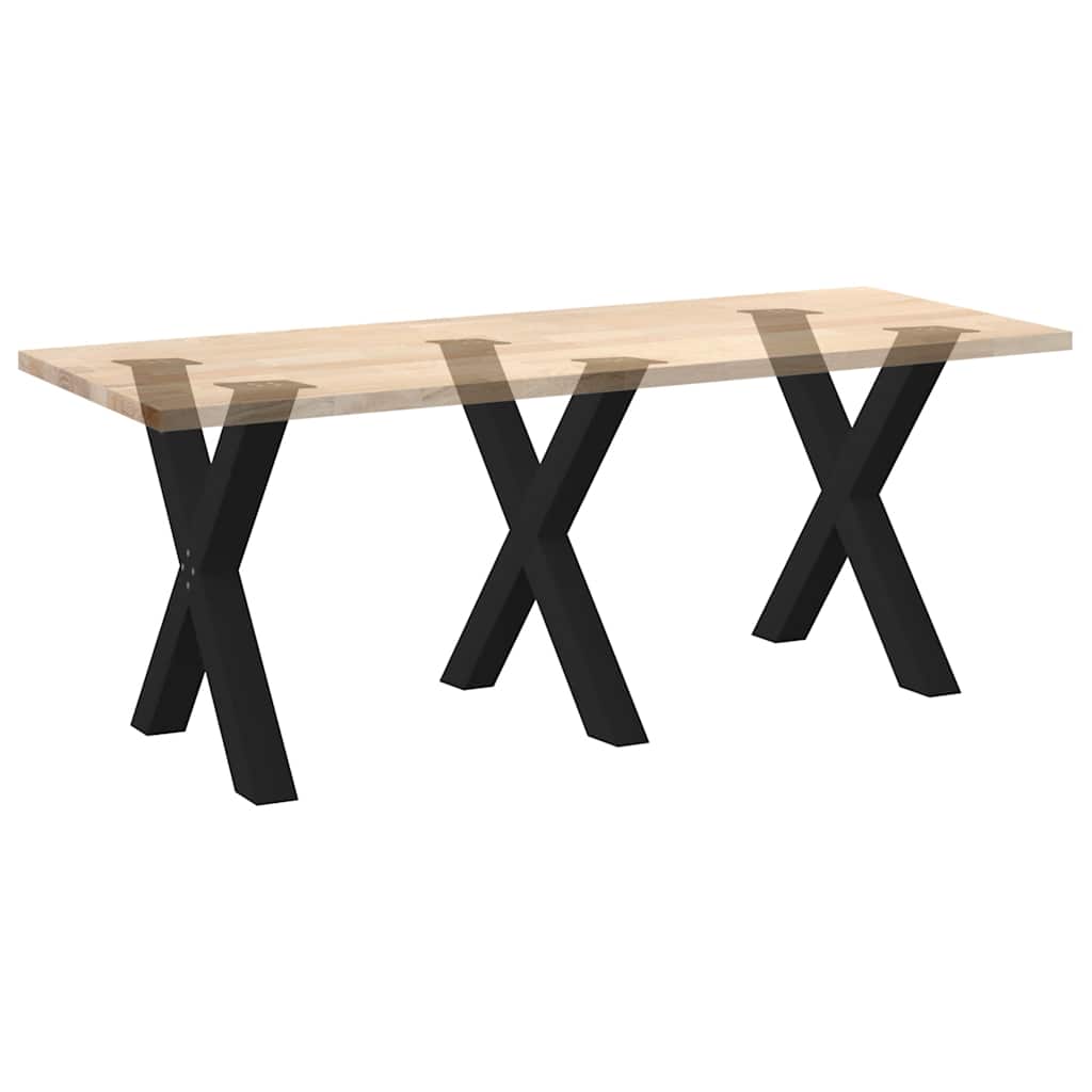 Pieds de table à manger en forme de X, 3 pièces, noir, 70 x (72-73) cm, acier - XIOS