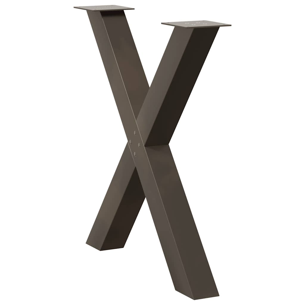 Pieds de table à manger en forme de X 3 pièces Acier naturel 70 x (72-73) cm Acier - XIOS