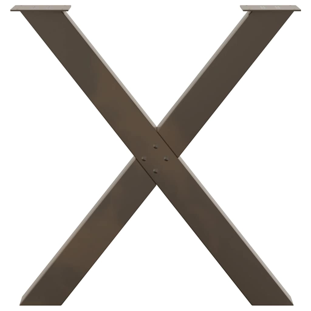 Pieds de table à manger en forme de X 3 pièces Acier naturel 70 x (72-73) cm Acier - XIOS