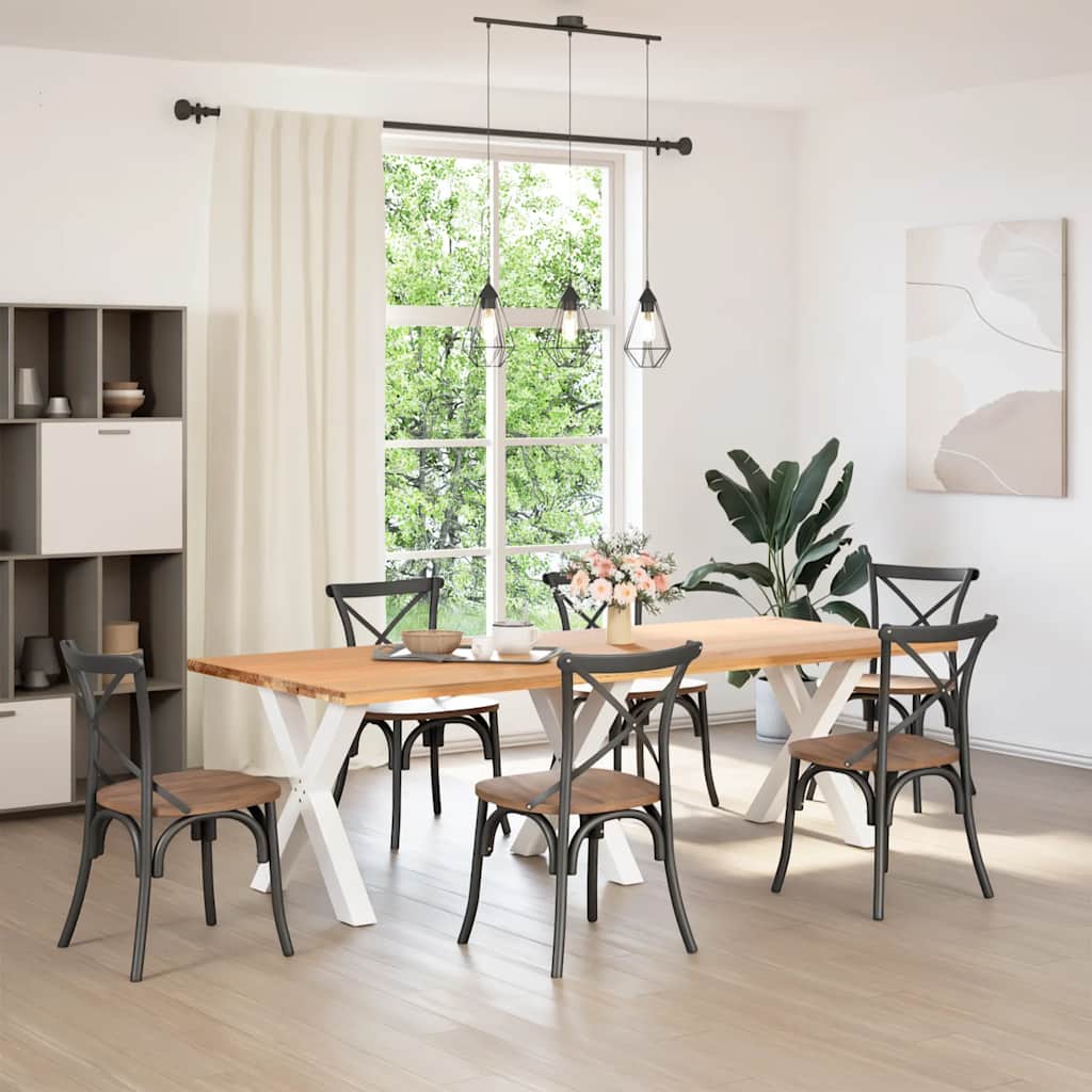 Pieds de table à manger en forme de X, 3 pièces, blanc, 80 x (72-73) cm, acier - XIOS