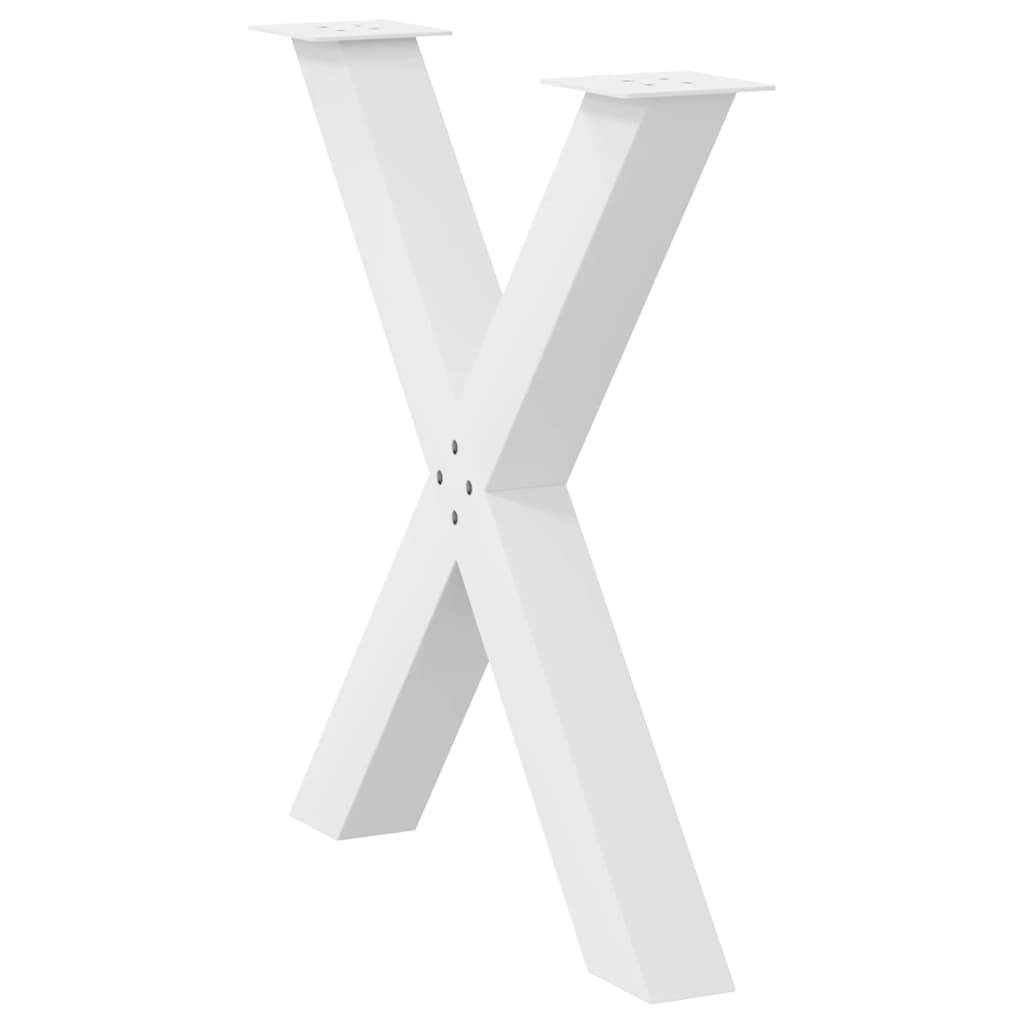 Pieds de table à manger en forme de X, 3 pièces, blanc, 80 x (72-73) cm, acier - XIOS