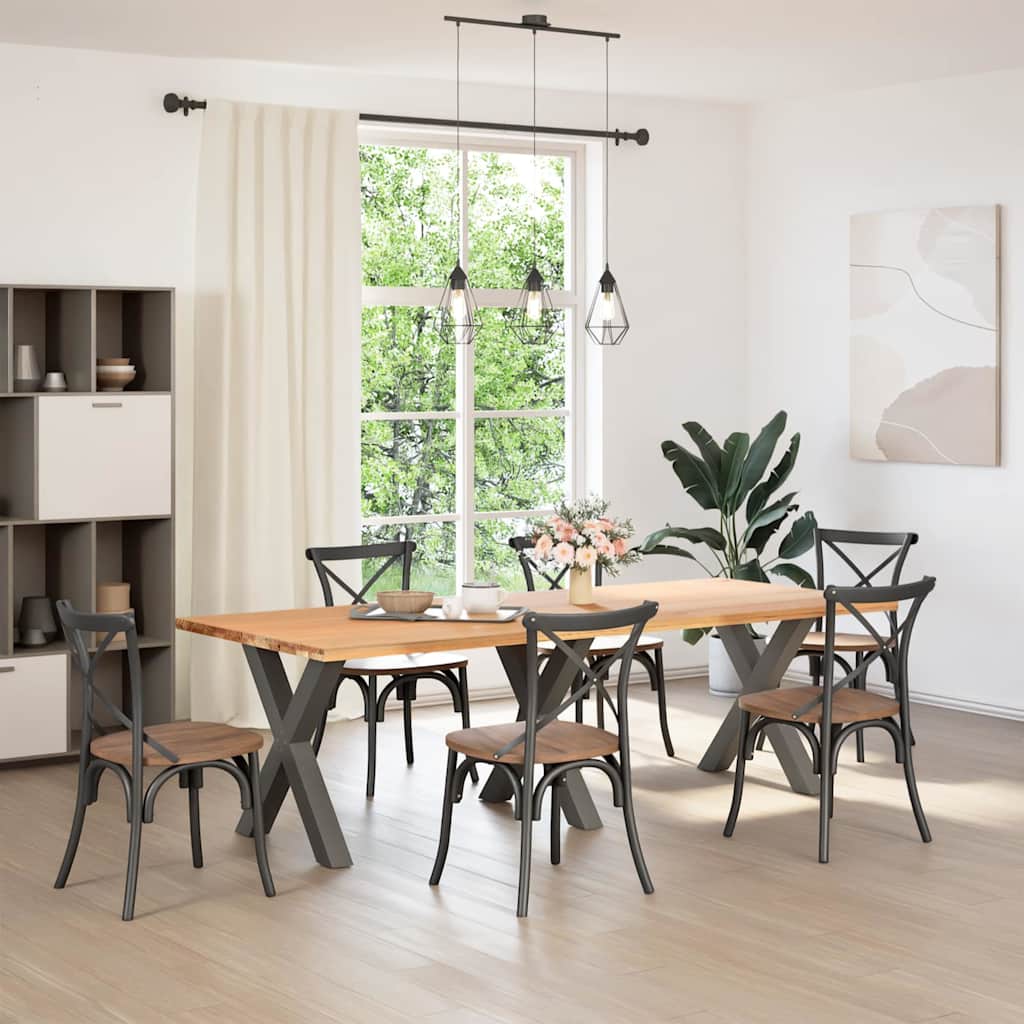 Pieds de table à manger en forme de X 3 pièces Anthracite 80 x (72-73) cm Acier - XIOS