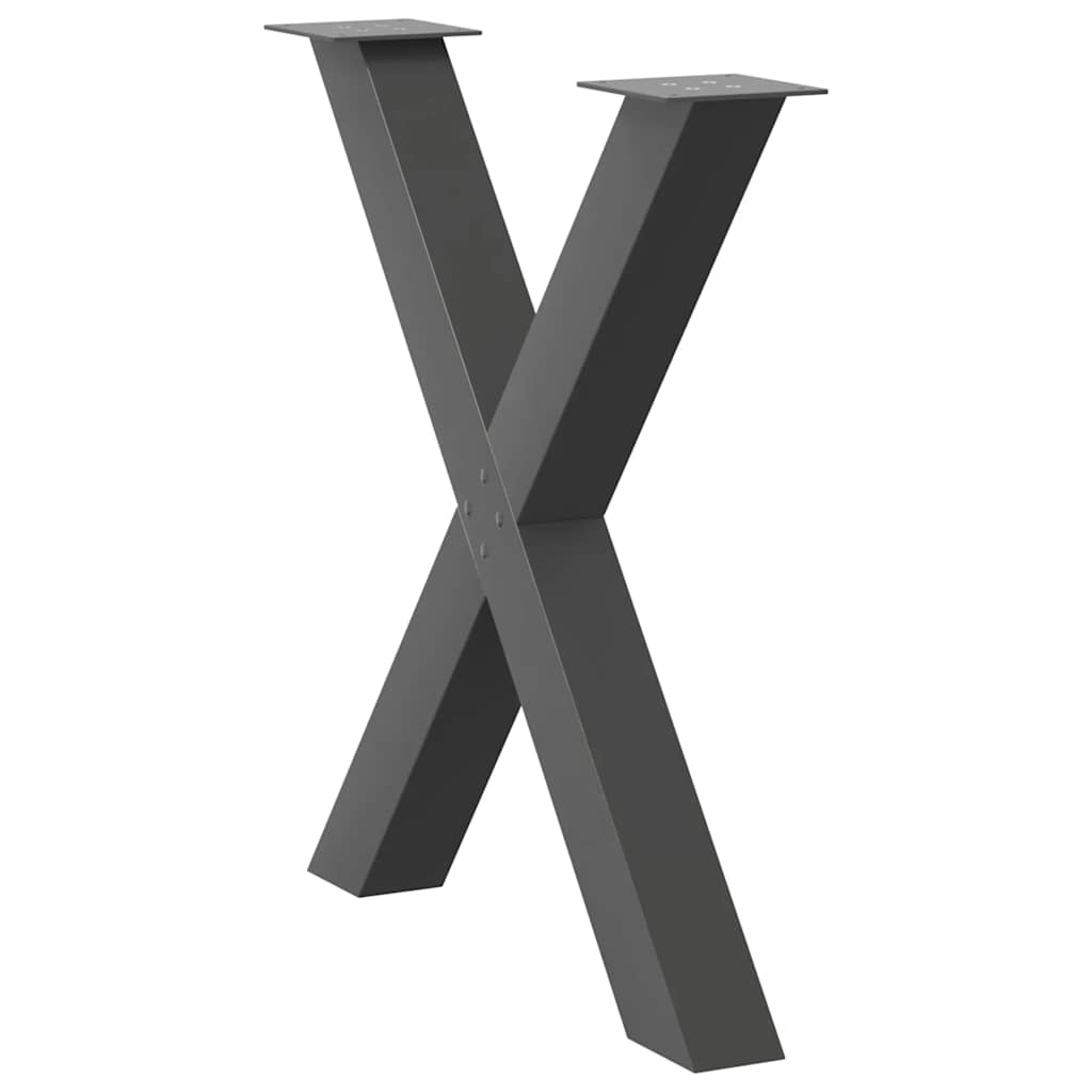 Pieds de table à manger en forme de X 3 pièces Anthracite 80 x (72-73) cm Acier - XIOS