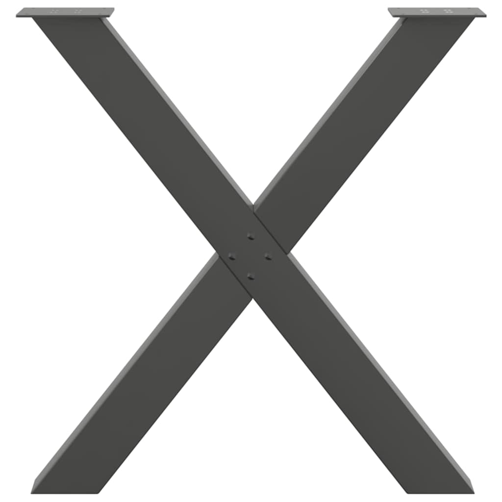 Pieds de table à manger en forme de X 3 pièces Anthracite 80 x (72-73) cm Acier - XIOS