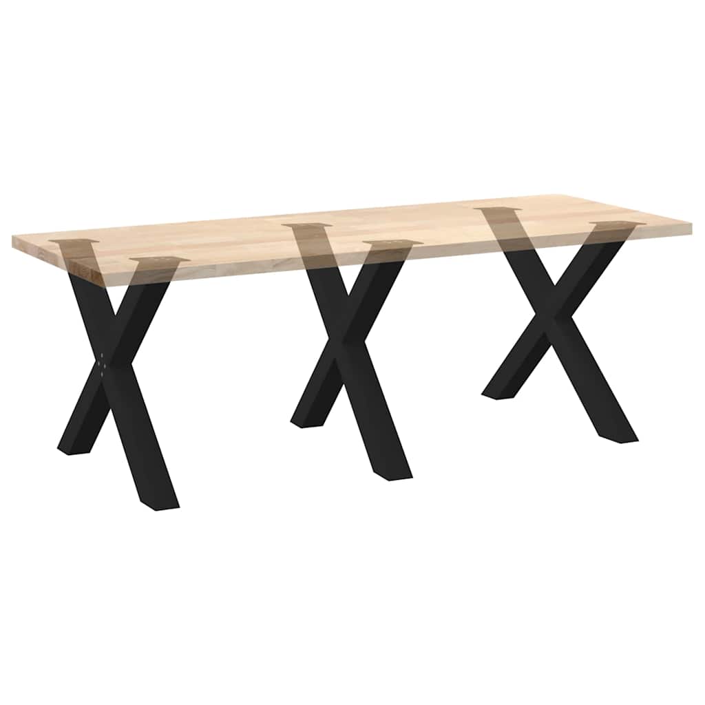 Pieds de table à manger en forme de X, 3 pièces, noir, 90 x (72-73) cm, acier - XIOS