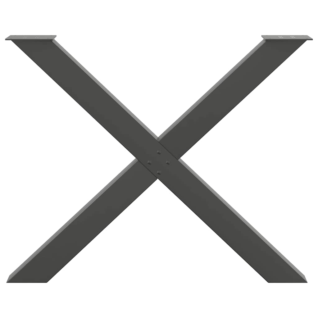 Pieds de table à manger en forme de X 3 pièces Anthracite 90 x (72-73) cm Acier - XIOS