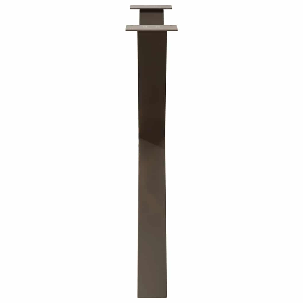 Pieds de table à manger en forme de X, 3 pièces, acier naturel, 90 x (72-73) cm - XIOS