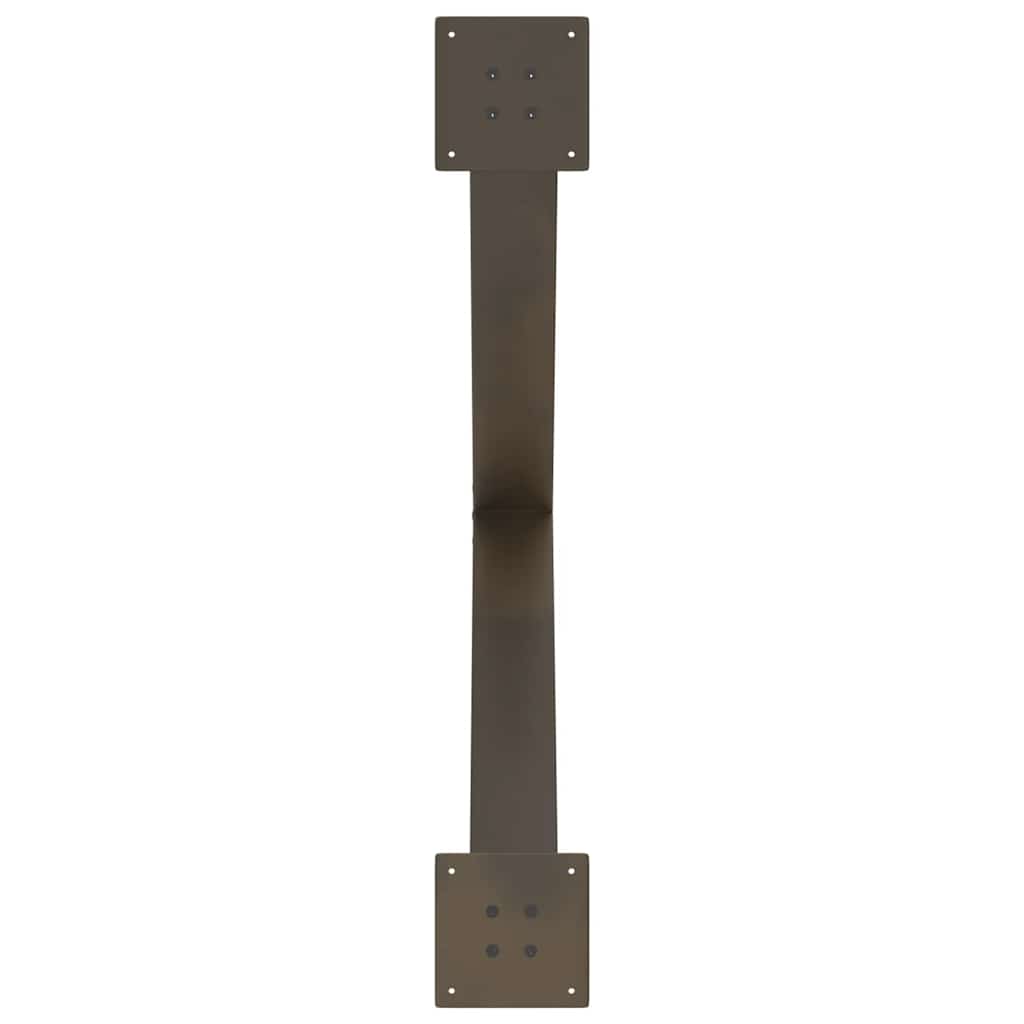 Pieds de table à manger en forme de X, 3 pièces, acier naturel, 90 x (72-73) cm - XIOS