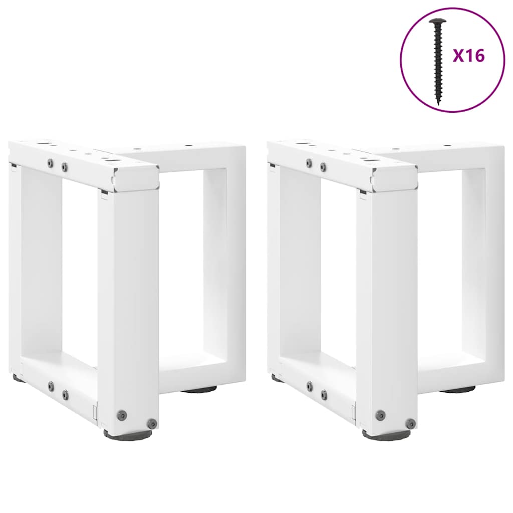 Pieds de table basse en T, 2 pièces, blanc, 30 x 25 x (30-31) cm, acier - XIOS