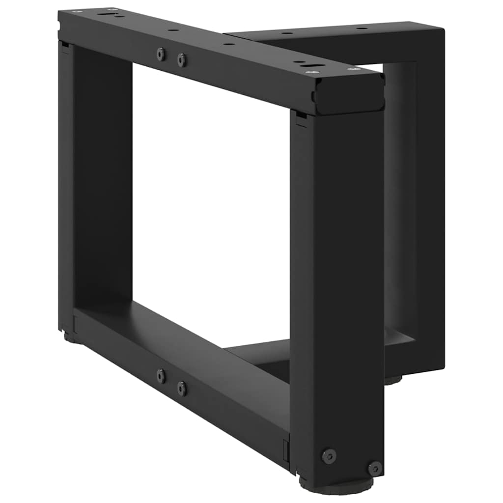 Pieds de table basse en T, 2 pièces, noir, 50 x 25 x (30-31) cm, acier - XIOS