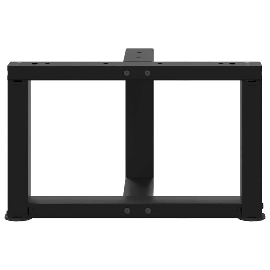 Pieds de table basse en T, 2 pièces, noir, 50 x 25 x (30-31) cm, acier - XIOS