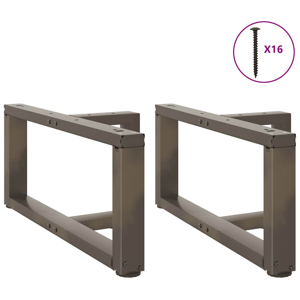 Pieds de table basse en T, 2 pièces, noir, 60 x 25 x (30-31) cm, acier - XIOS