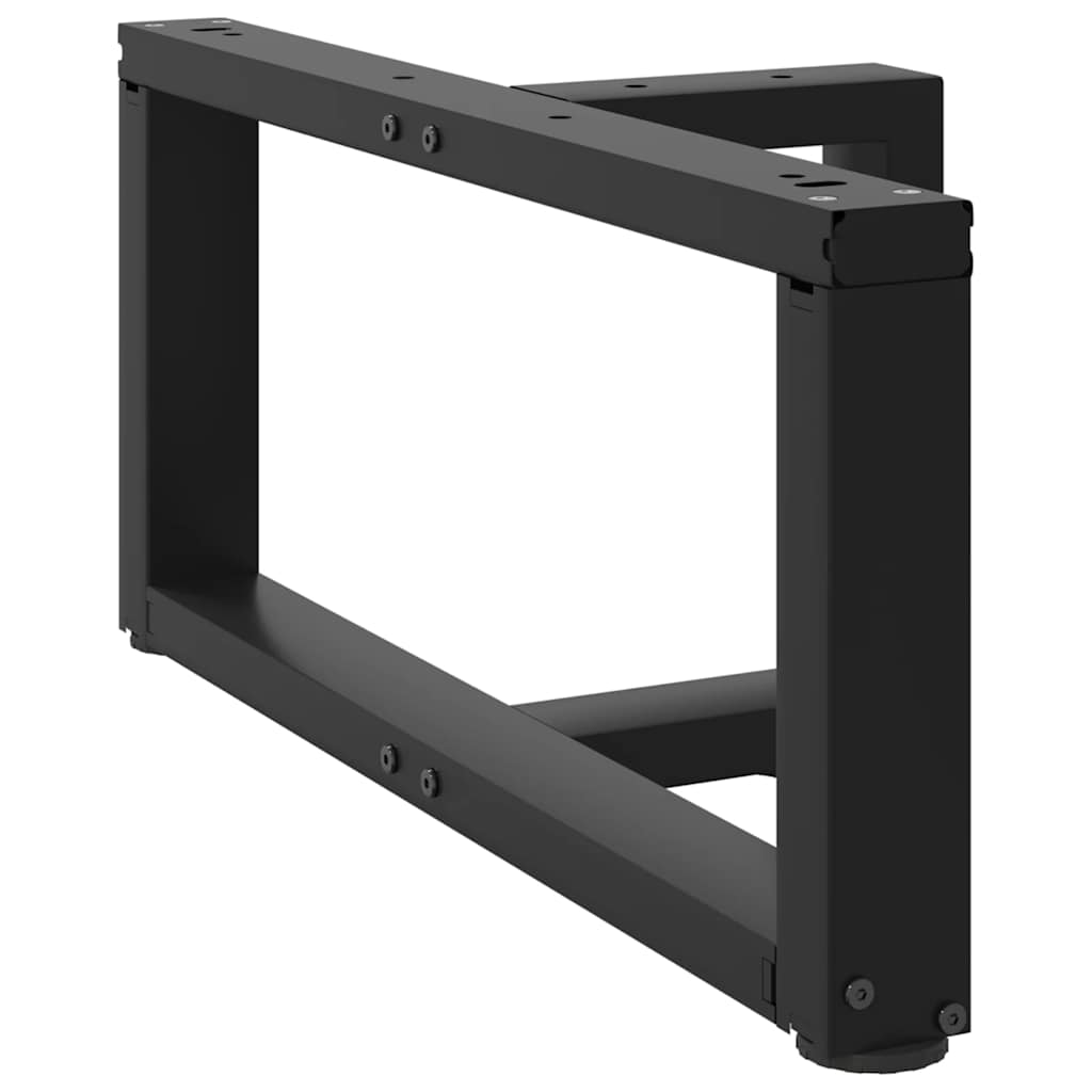 Pieds de table basse en T, 2 pièces, noir, 70 x 25 x (30-31) cm, acier - XIOS