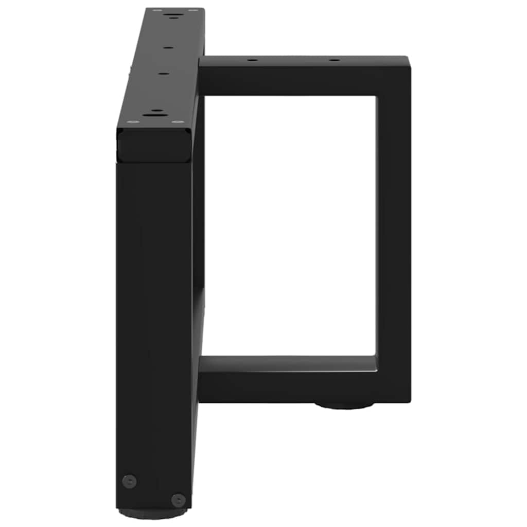 Pieds de table basse en T, 2 pièces, noir, 70 x 25 x (30-31) cm, acier - XIOS