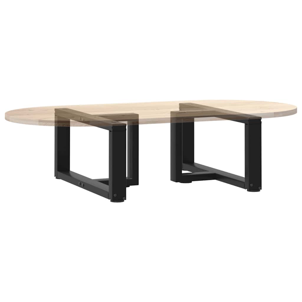 Pieds de table basse en T, 2 pièces, noir, 70 x 25 x (30-31) cm, acier - XIOS