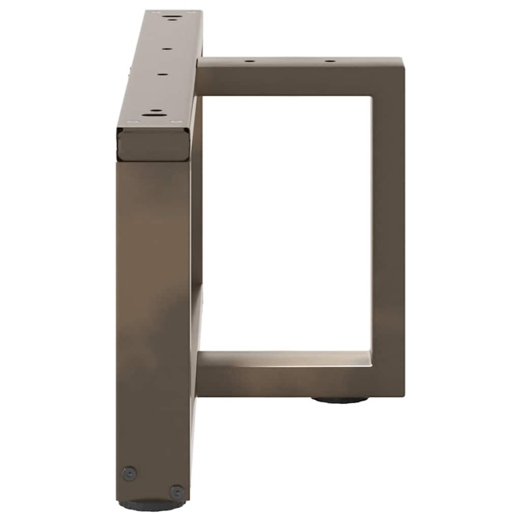 Pieds de table basse en T, 2 pièces, noir, 70 x 25 x (30-31) cm, acier - XIOS