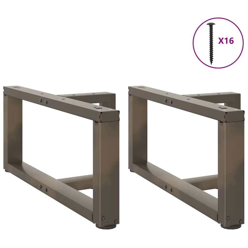 Pieds de table basse en T, 2 pièces, noir, 70 x 25 x (30-31) cm, acier - XIOS