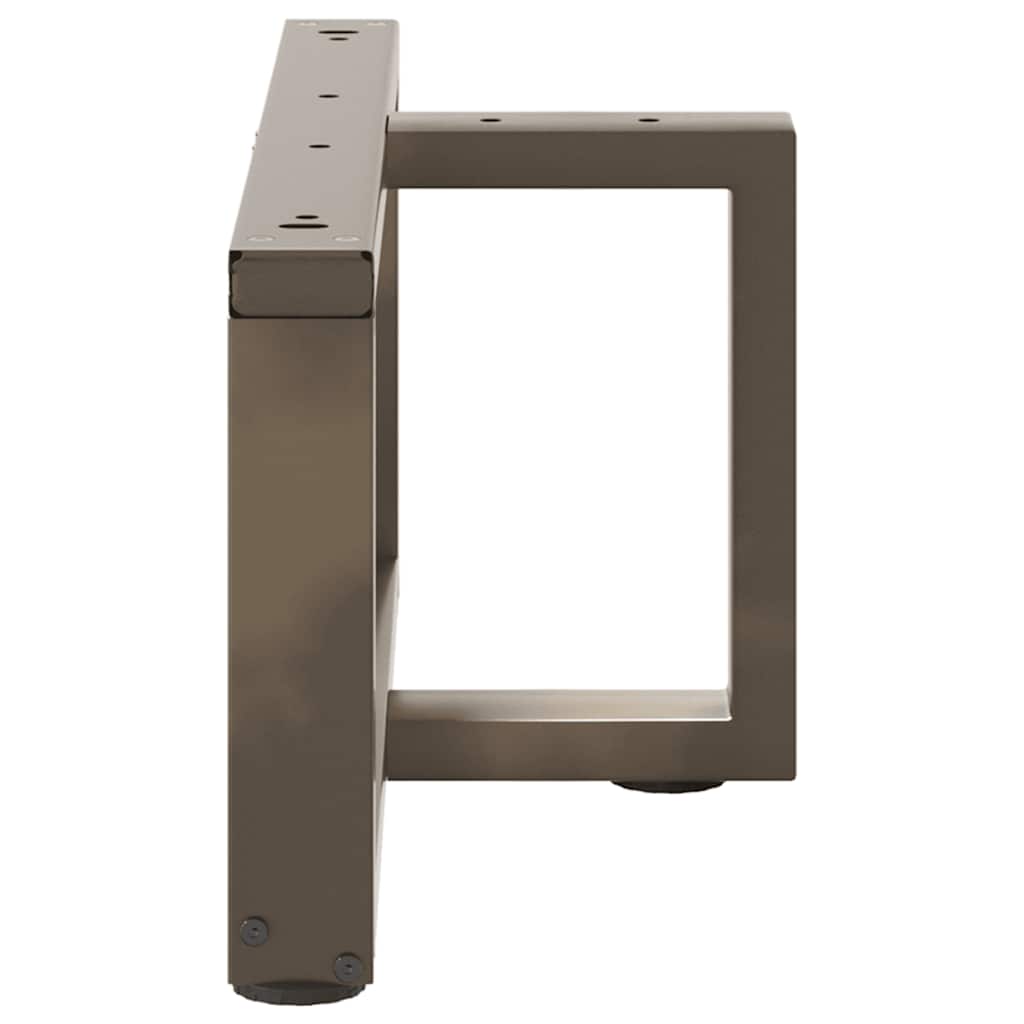 Pieds de table basse en T, 2 pièces, noir, 70 x 25 x (30-31) cm, acier - XIOS