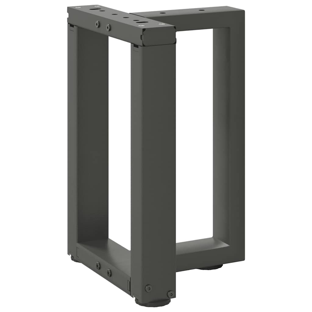 Pieds de table basse en T, 2 pièces, anthracite, 28 x 25 x (42-43) cm, acier - XIOS