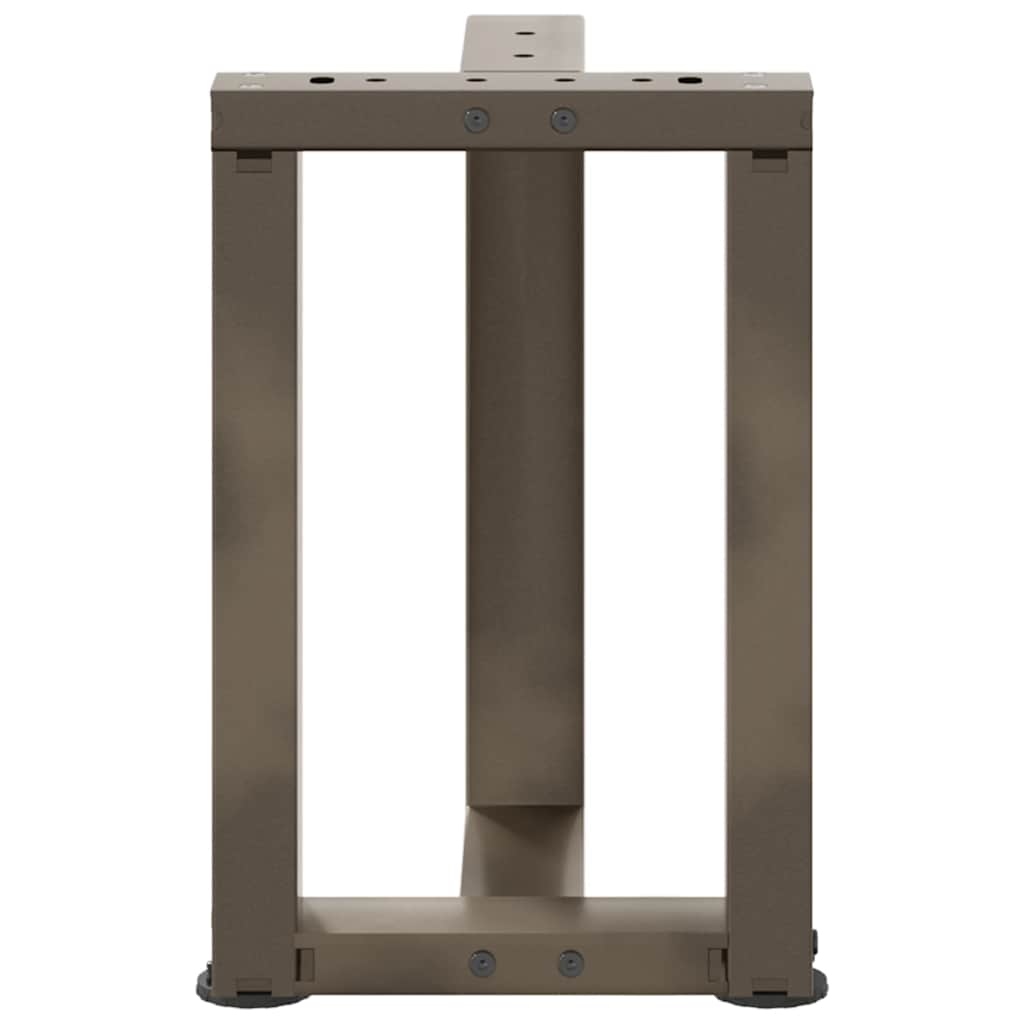 Pieds de table basse en T, 2 pièces, noir, 28 x 25 x (42-43) cm, acier - XIOS