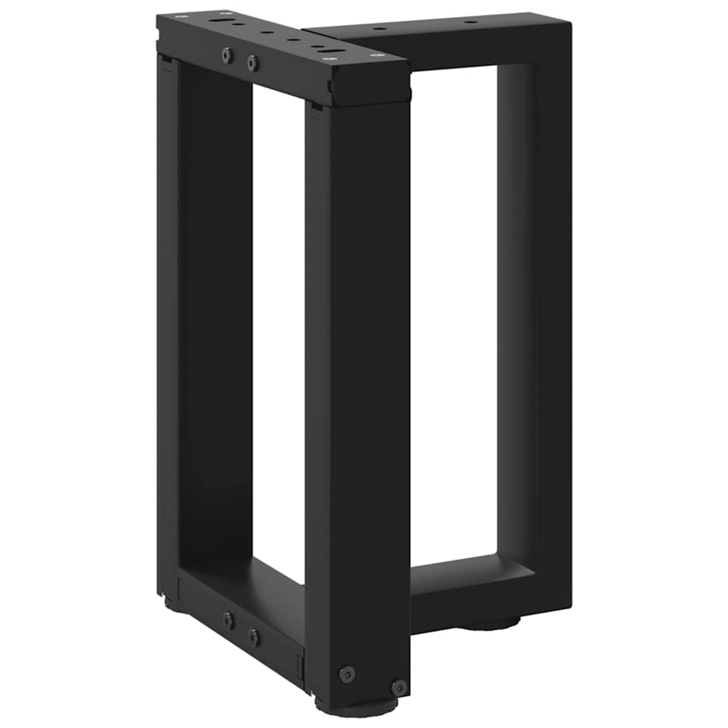 Pieds de table basse en T, 2 pièces, noir, 38 x 25 x (42-43) cm, acier - XIOS