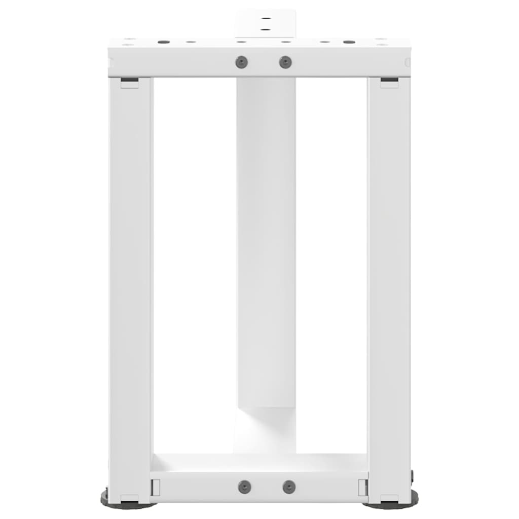 Pieds de table basse en T, 2 pièces, blanc, 38 x 25 x (42-43) cm, acier - XIOS