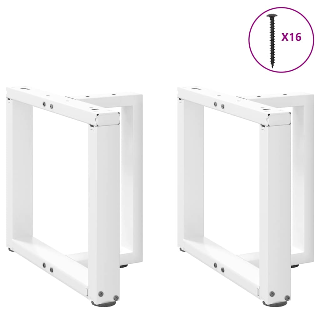 Pieds de table basse en T, 2 pièces, blanc, 50 x 25 x (42-43) cm, acier - XIOS