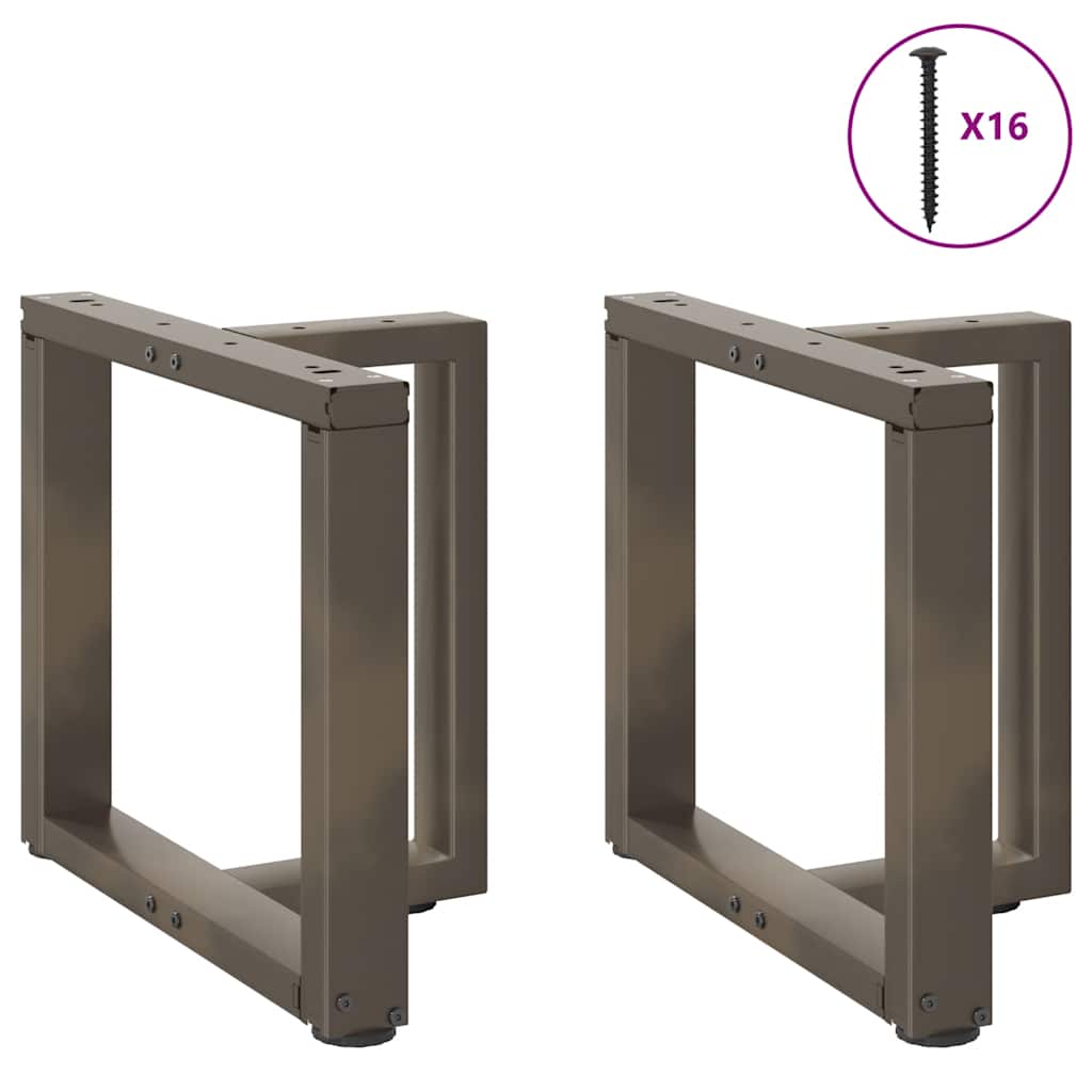 Pieds de table basse en T, 2 pièces, noir, 50 x 25 x (42-43) cm, acier - XIOS
