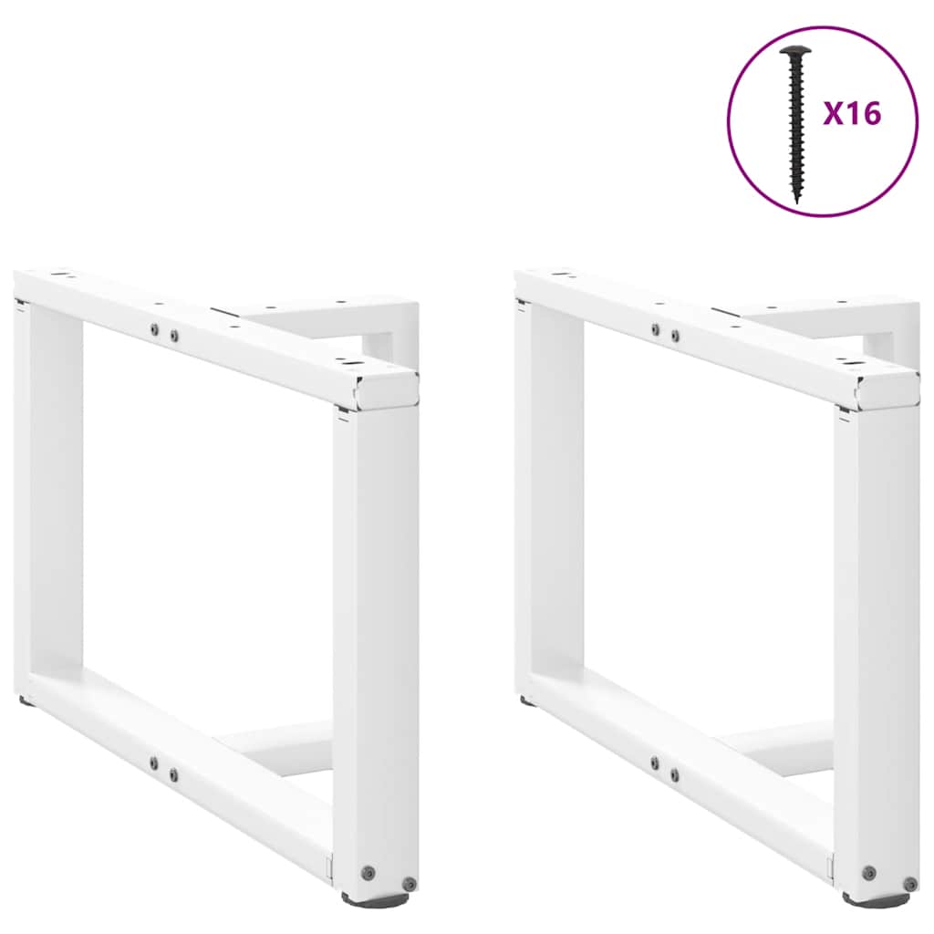 Pieds de table basse en T, 2 pièces, blanc, 60 x 25 x (42-43) cm, acier - XIOS