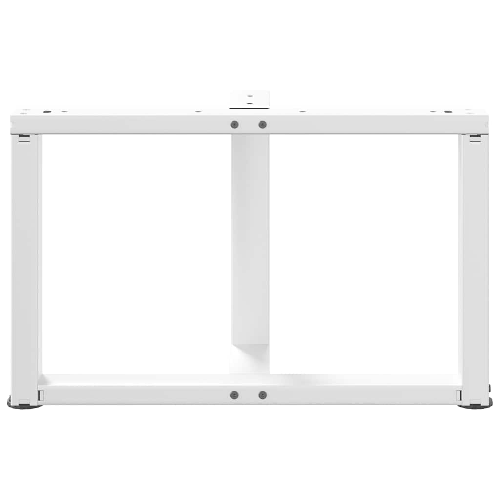 Pieds de table basse en T, 2 pièces, blanc, 70 x 25 x (42-43) cm, acier - XIOS